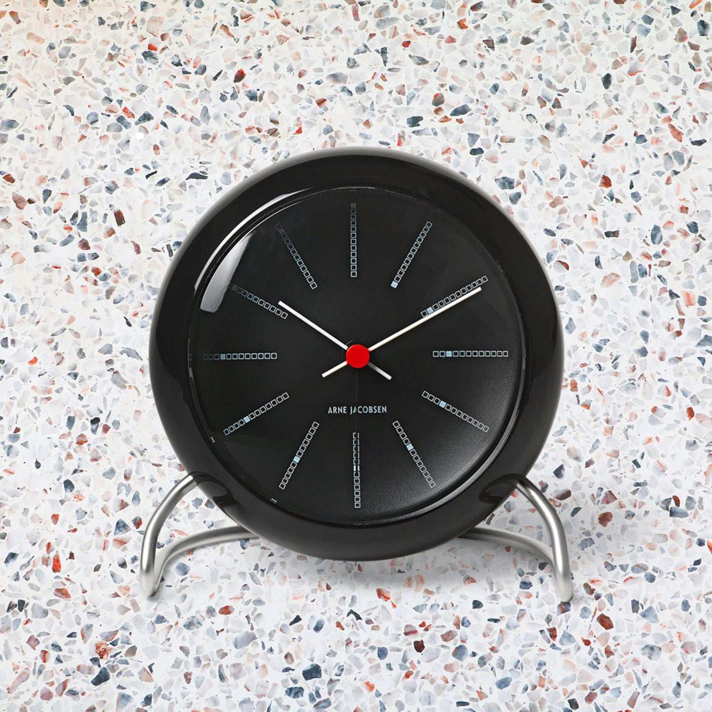 Arne Jacobsen Bankers Table Clock Black Ø: 11 cm / 4.3"