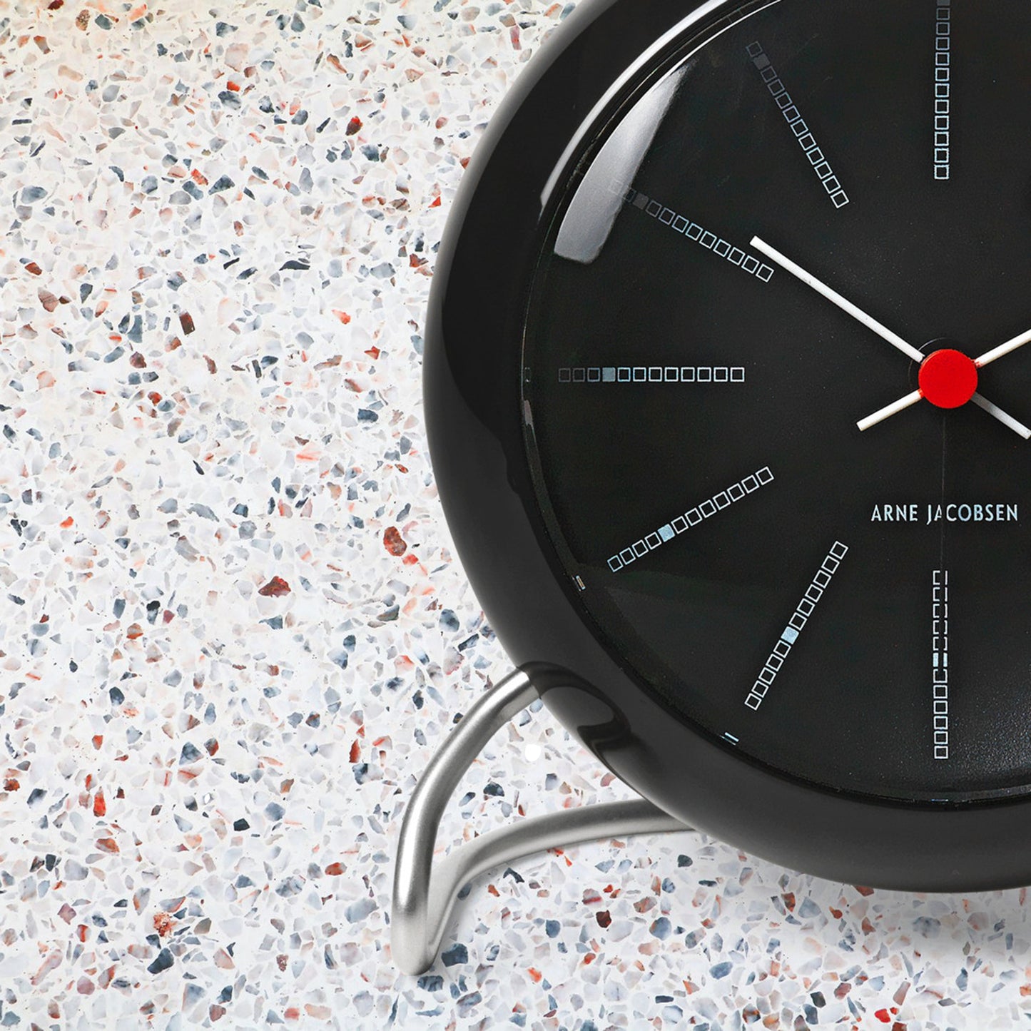Arne Jacobsen Bankers Table Clock Black Ø: 11 cm / 4.3"