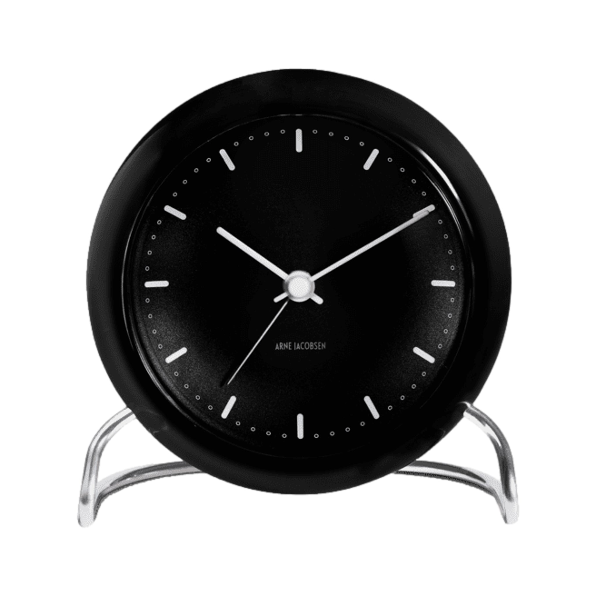 Arne Jacobsen City Hall Table Clock Black | Danish Design Alarm