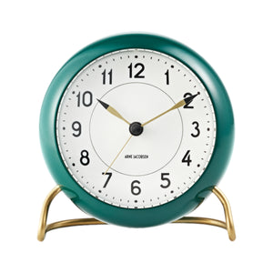 Arne Jacobsen Station Table Clock Green Ø: 11 cm / 4.3"