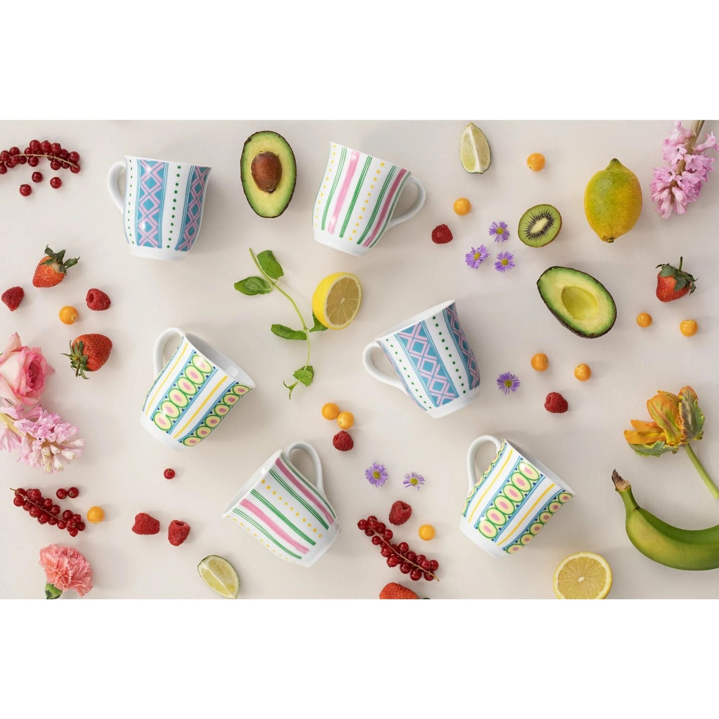 Bjørn Wiinblad Eva Mug (Yellow Stripes) 35 cL / 11.8 Oz