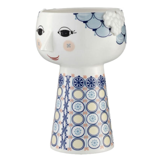 Bjørn Wiinblad Eva Vase (Blue) 18,5 cm / 7.3"