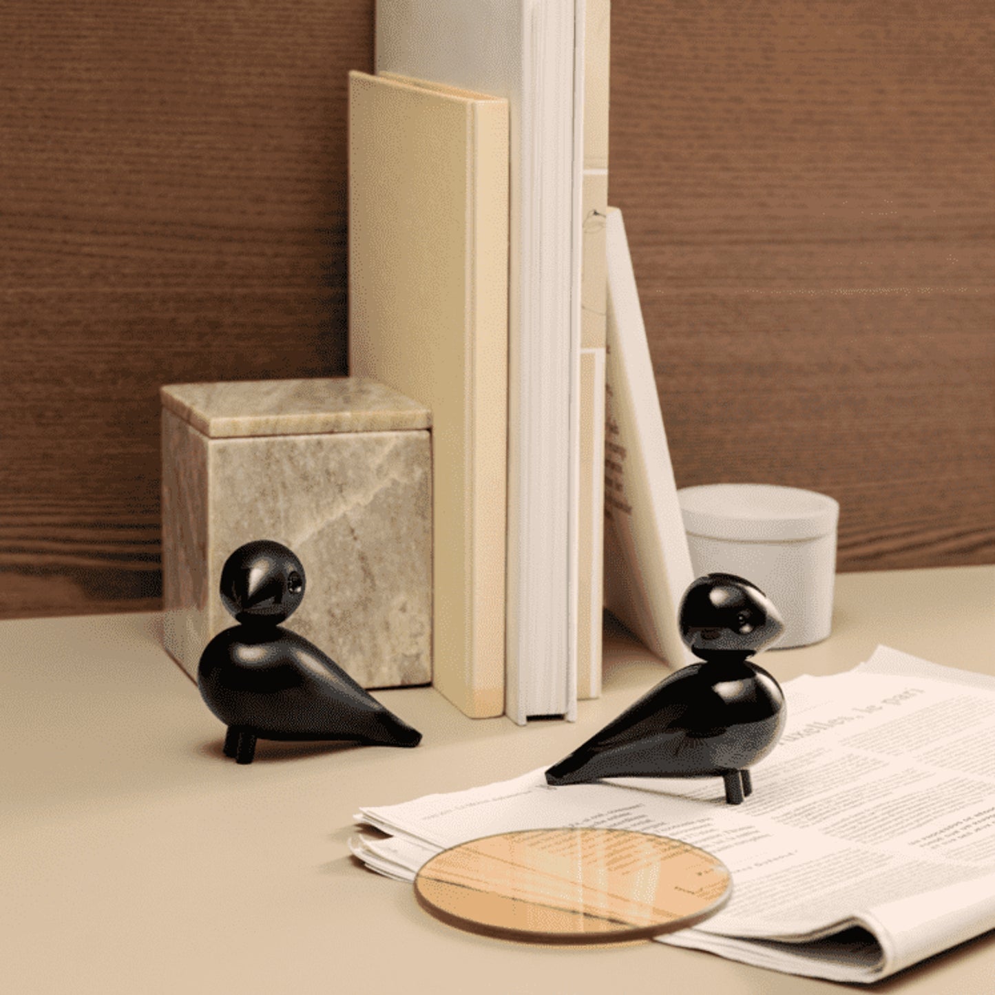 Kay Bojesen Songbird Lovebirds Black