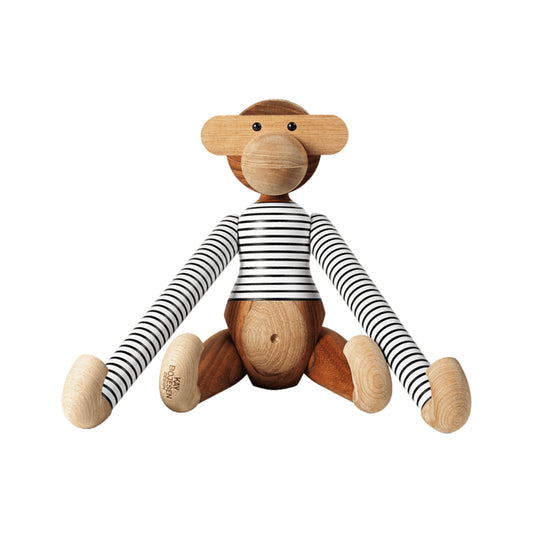 Kay Bojesen X NØ RGAARD PAA STRØ GET White With Black Stripes Teak & Limba Monkey