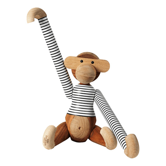 Kay Bojesen X NØ RGAARD PAA STRØ GET White With Black Stripes Teak & Limba Monkey