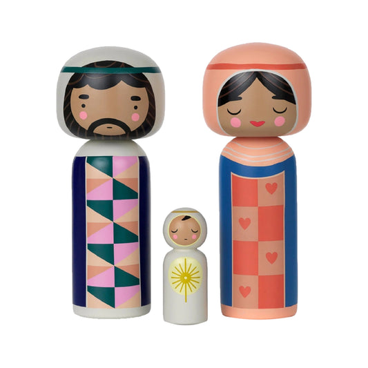Kokeshi Nativity Set By Lucie Kaas