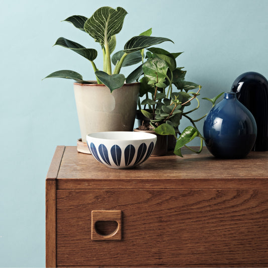 Lotus Bowl White And Blue By Lucie Kaas