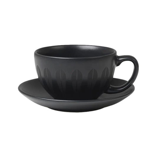 Lotus Cup And Saucer Black By Lucie Kaas