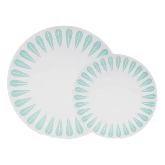 Lotus Plate White And Mint Green By Lucie Kaas