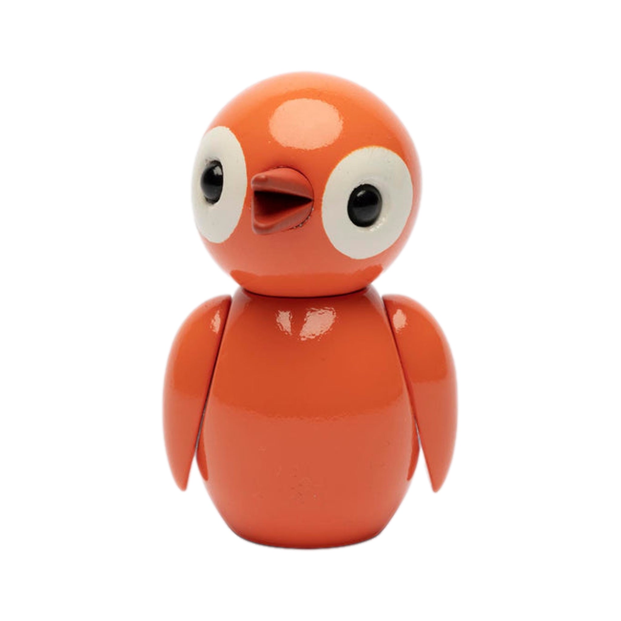 Spring Birds Optimistic Orange Wooden Bird Figurine | Spring