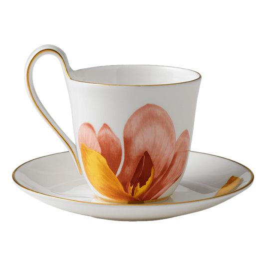 Royal Copenhagen Flora High Handle Cup And Saucer - Magnolia 27 CL / 9.1 Oz