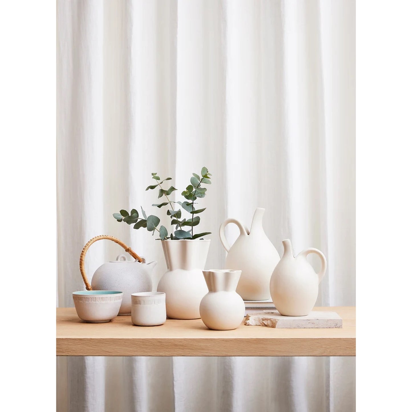 White Vase With Sweeping Top By Spring Copenhagen