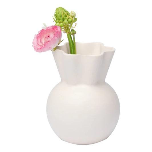 White Vase With Sweeping Top (Small) By Spring Copenhagen