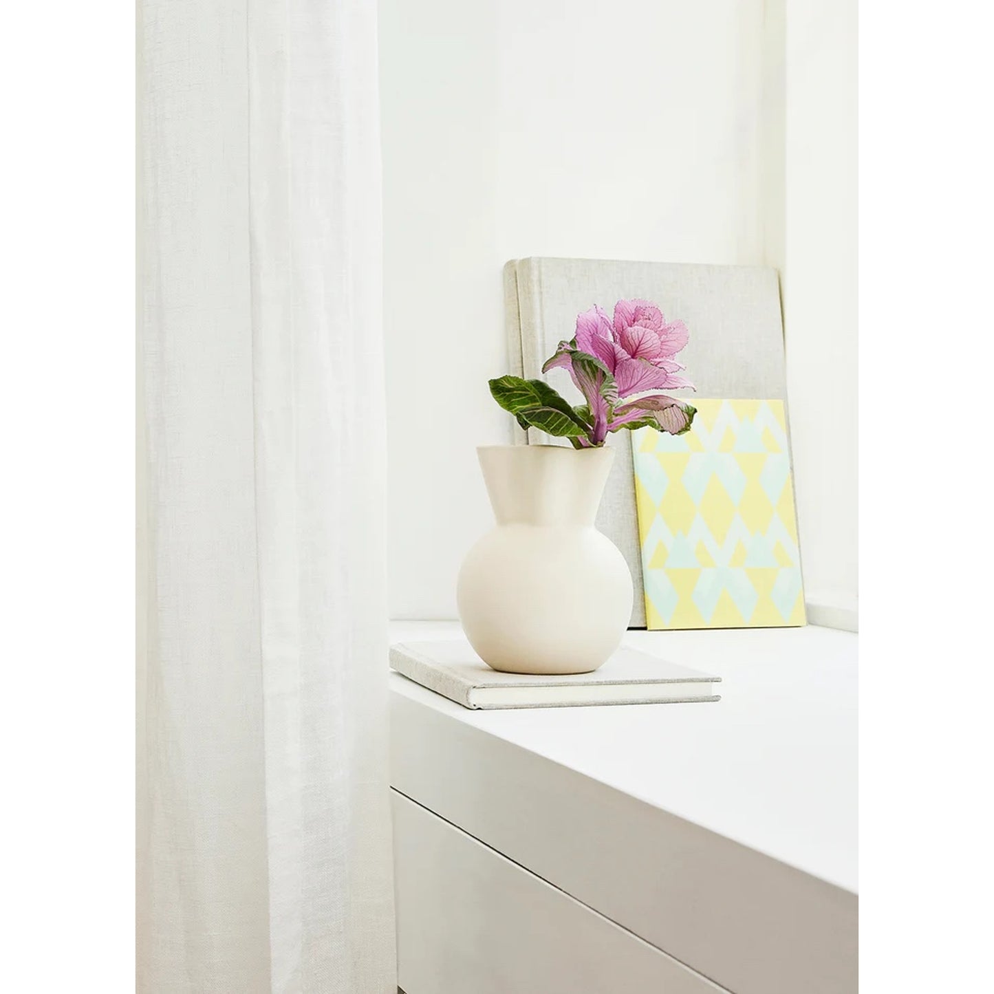 White Vase With Sweeping Top (Small) By Spring Copenhagen