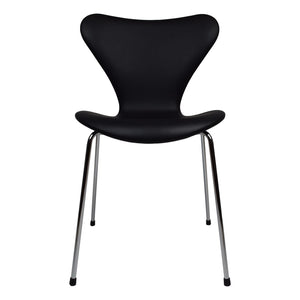 Arne Jacobsen 3107 dining chair, high-quality Silk aniline leather upholstery, made in Denmark