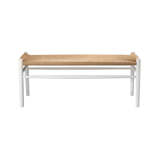 Jørgen Bækmark Model J83B Bench With Handwoven paper cord seat (White/Natural)