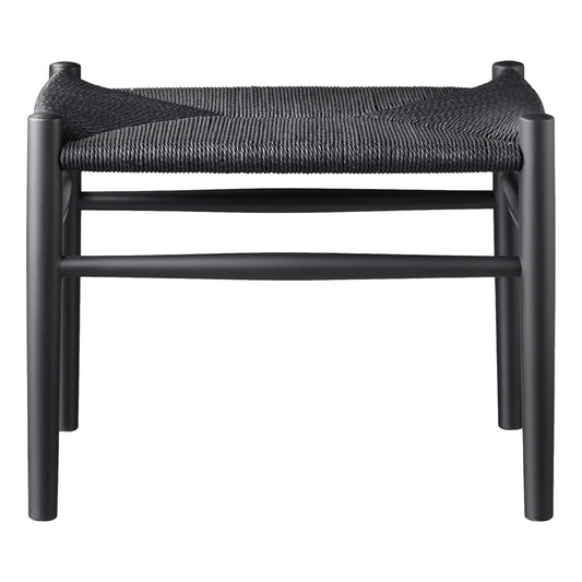 Jørgen Bækmark Model J83 Footstool With Hand Woven Paper Cord Seat (Black)