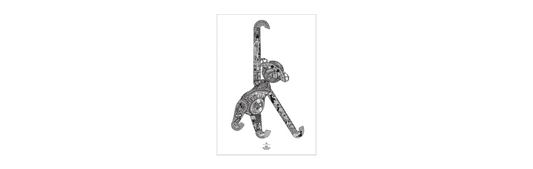 Kay Bojesen Gallery Monkey Poster Black/White