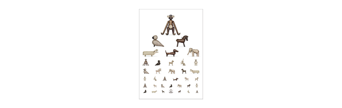Kay Bojesen Gallery Eye Chart Poster Brown/White