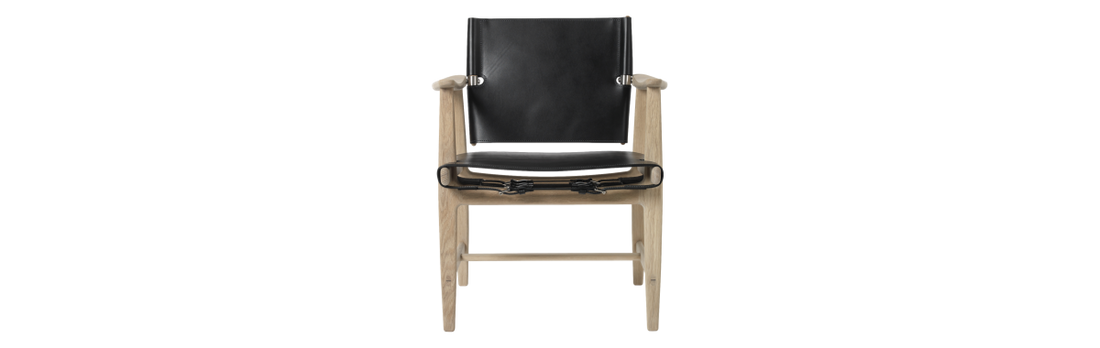 Børge Mogensen Model BM1106 Huntsman Chair - Oak And Black Leather
