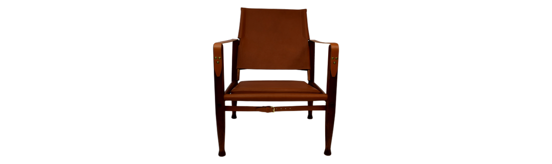 A Kaare klint safari chair with new aniline leather upholstery