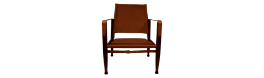 A Kaare klint safari chair with new aniline leather upholstery