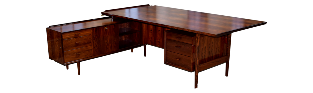 Rosewood executive desk by Arne Vodder produced by Sibast
