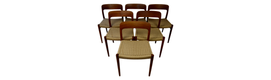 Niels O. Møller set of six model 75 dining chairs