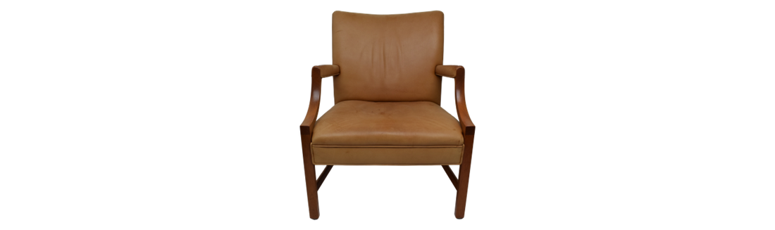 Natural leather armchair by Ole Wanscher