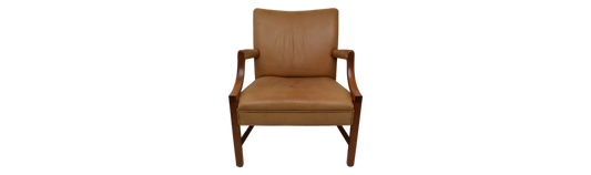 Natural leather armchair by Ole Wanscher