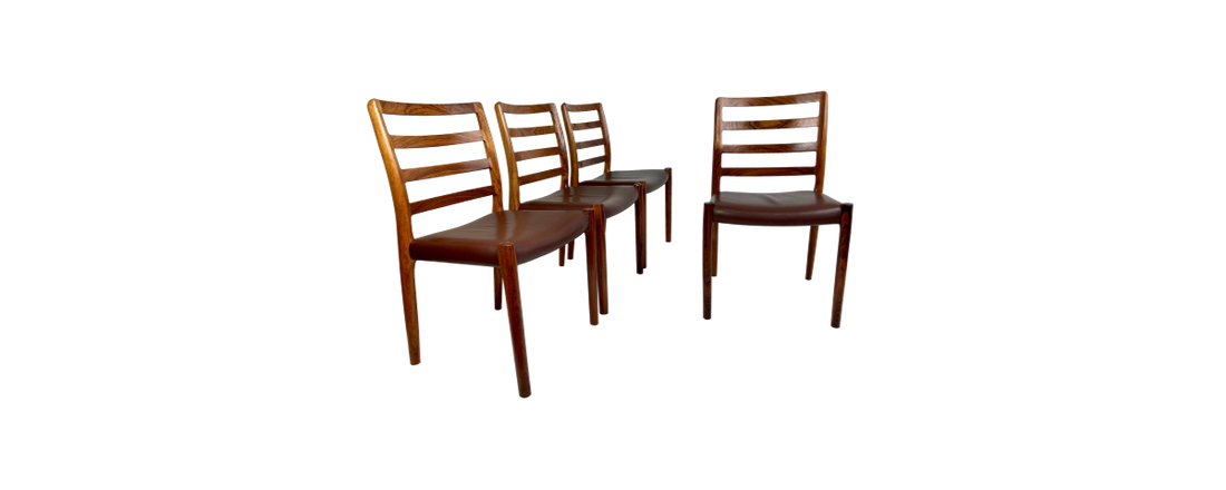 Set of four rosewood dining chairs by Niels O. Møller