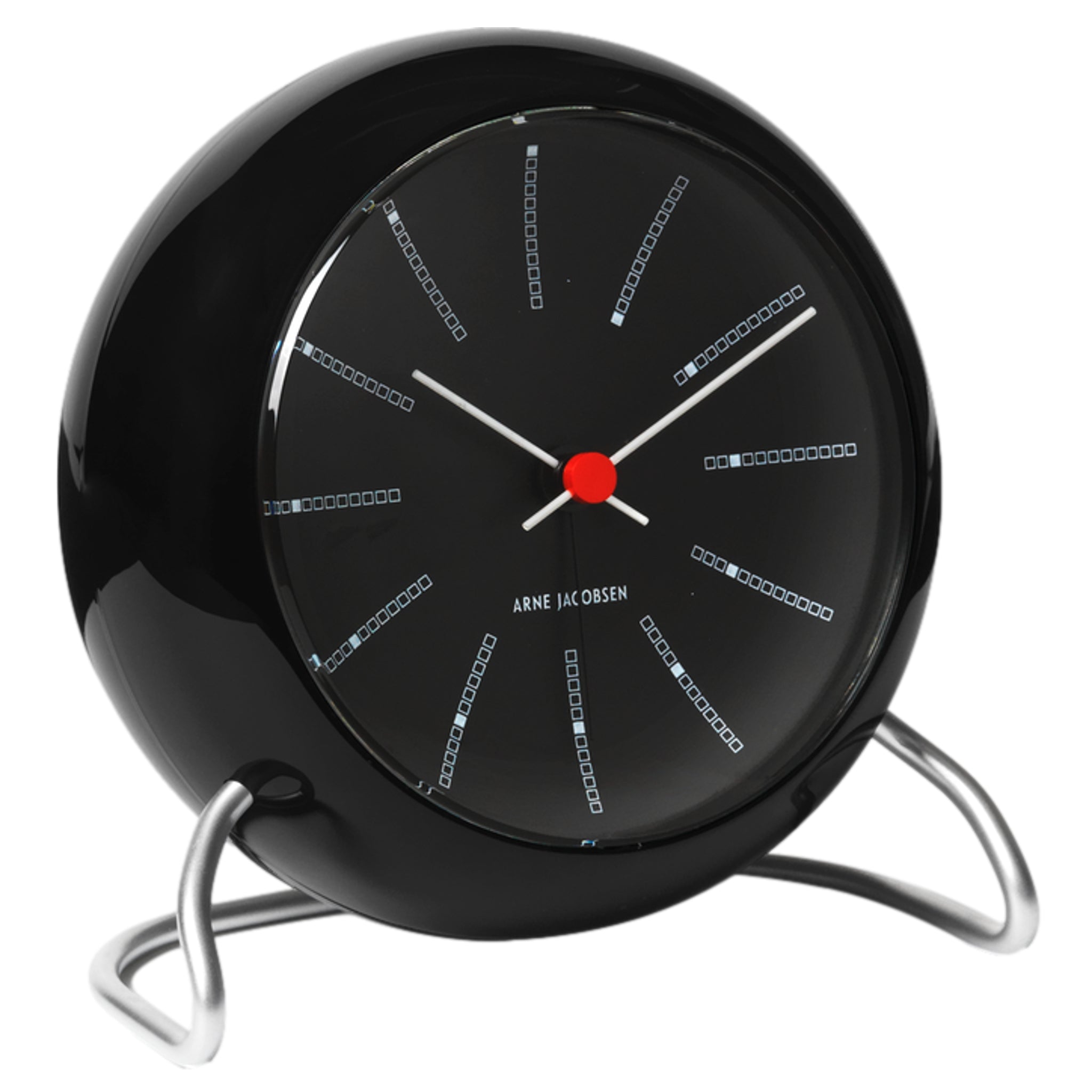 Arne Jacobsen Bankers Table Clock Black | Danish Design Alarm