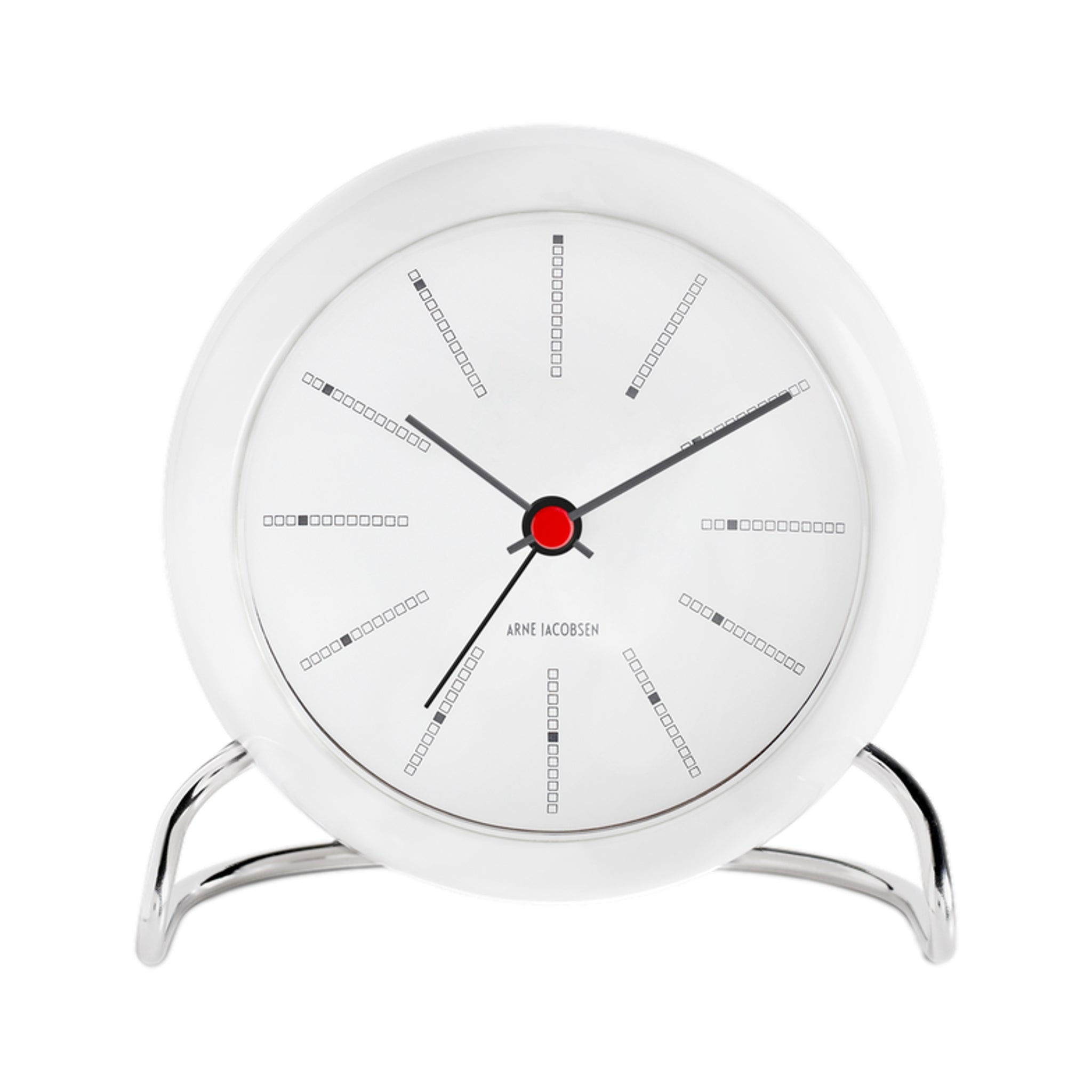 Arne Jacobsen Bankers Table Clock White | Danish Design Alarm