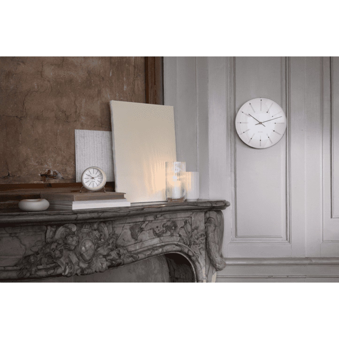 Arne Jacobsen Bankers Table Clock White Ø: 11 cm / 4.3"