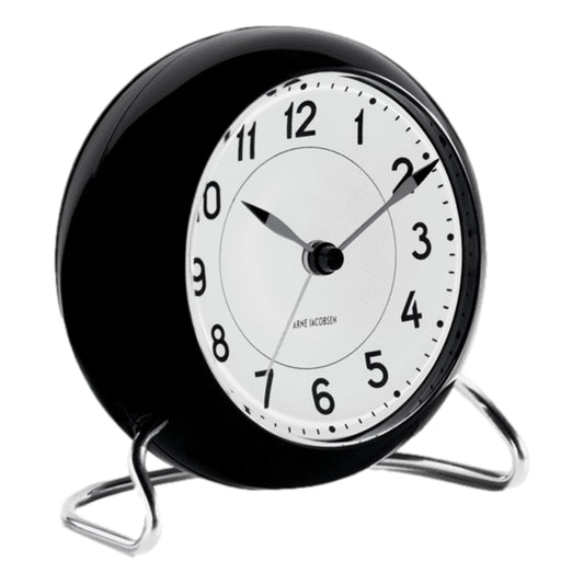 Arne Jacobsen Station Table Clock Black Ø: 11 cm / 4.3"