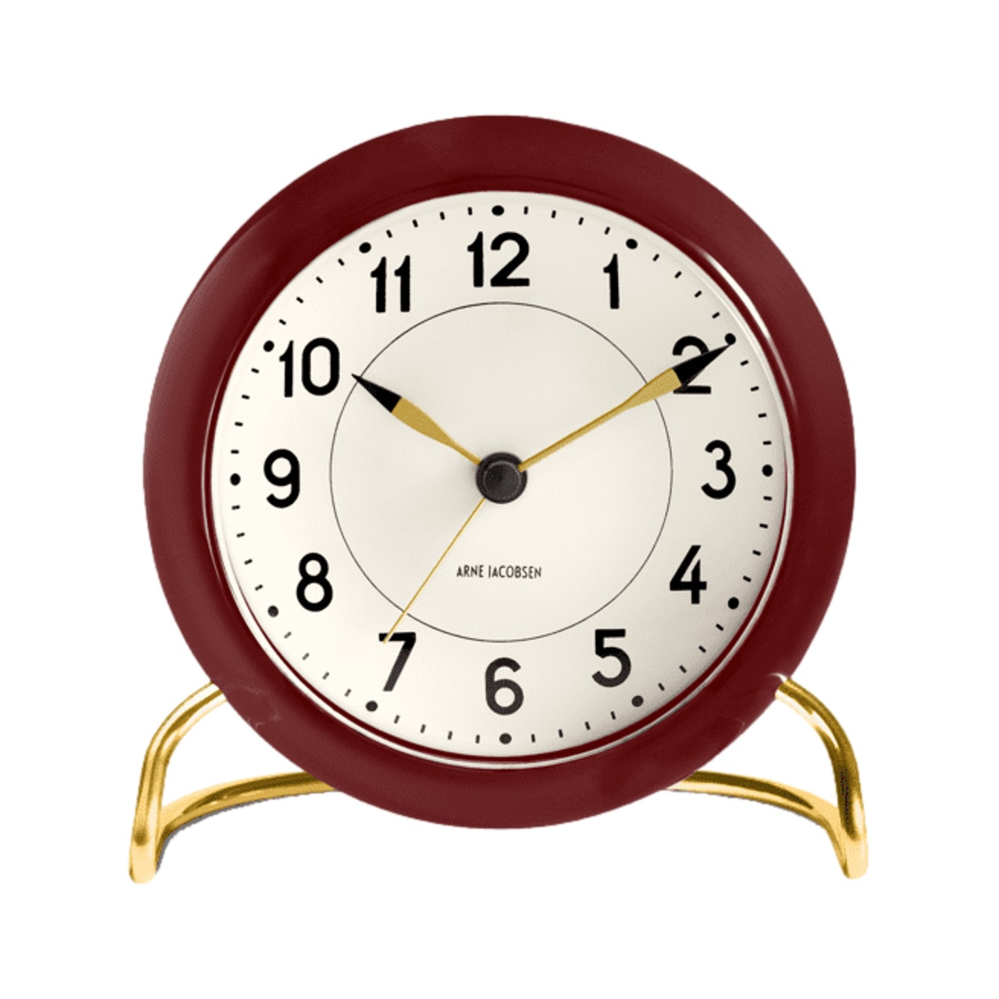 Arne Jacobsen Station Table Clock Red Ø: 11 cm / 4.3"