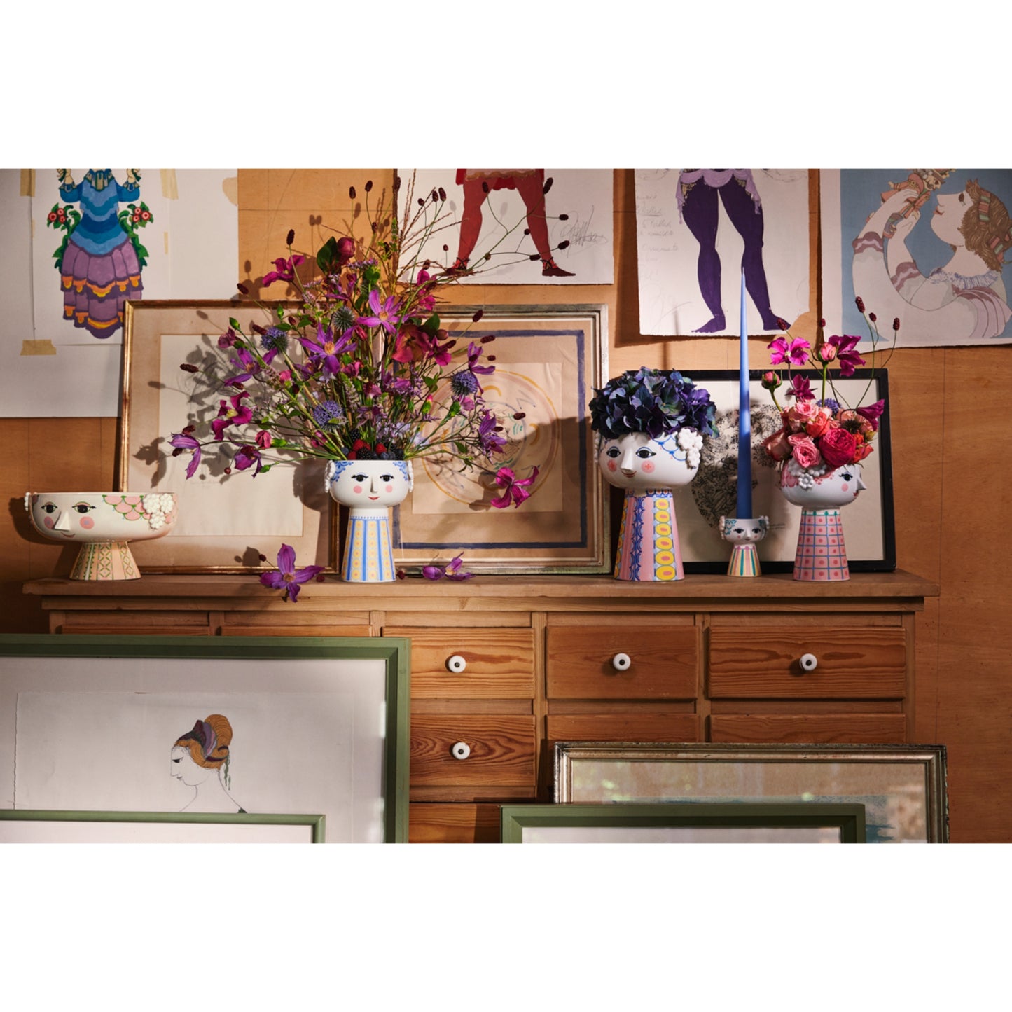 Bjørn Wiinblad Eva Bowl On Stand Soft Pink