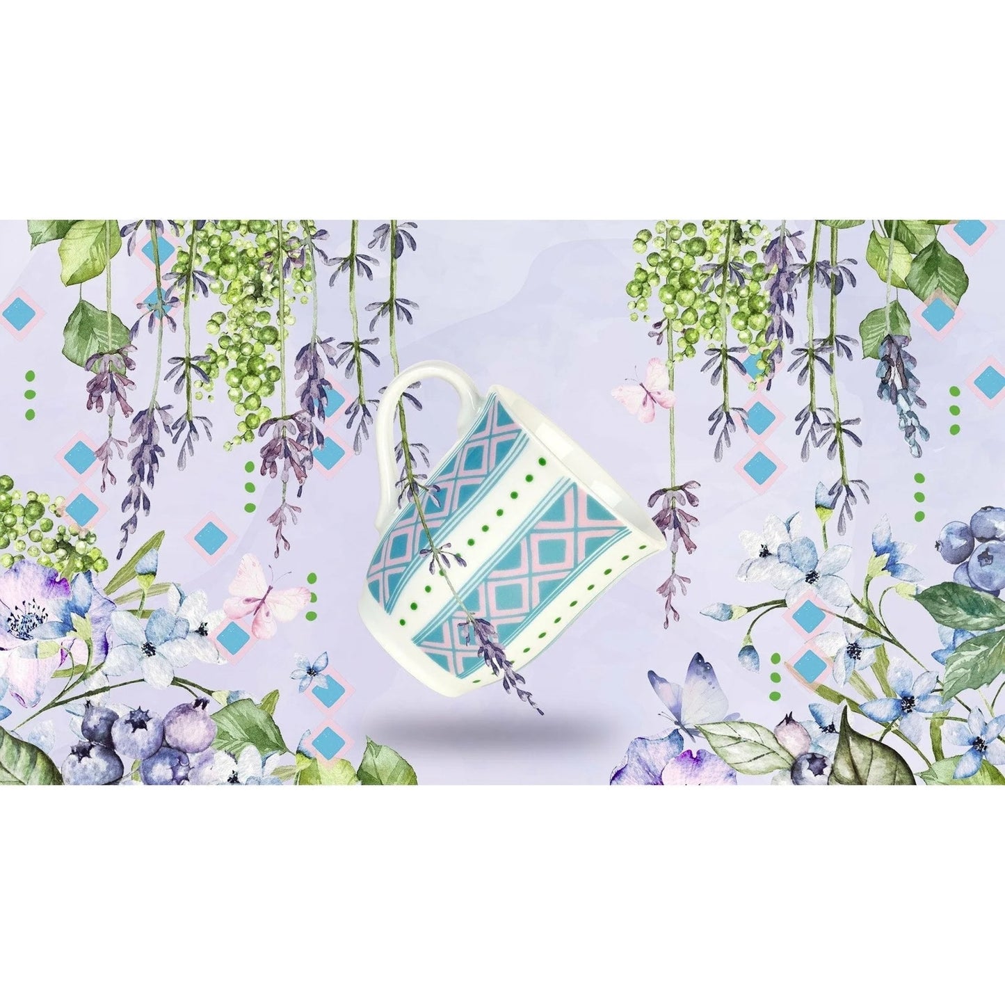 Bjørn Wiinblad Eva Mug (Blue) 35 cL / 11.8 Oz