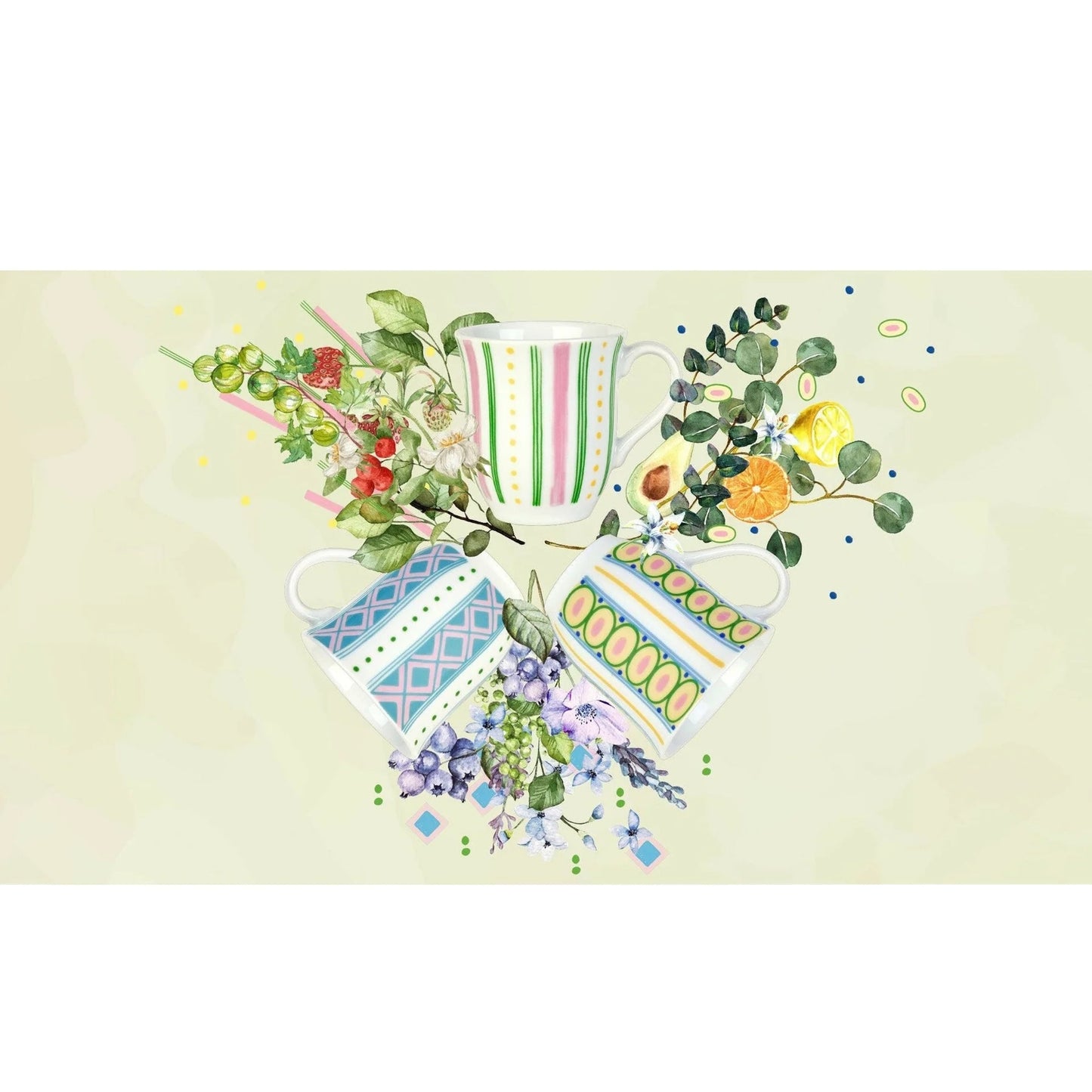 Bjørn Wiinblad Eva Mug (Blue) 35 cL / 11.8 Oz