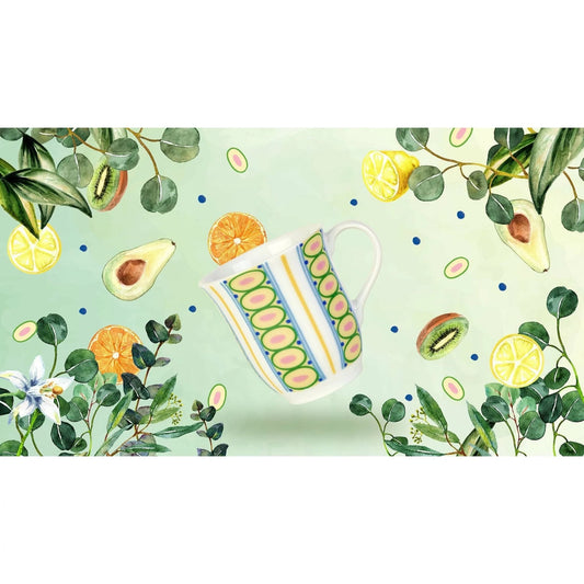 Bjørn Wiinblad Eva Mug (Yellow Stripes) 35 cL / 11.8 Oz