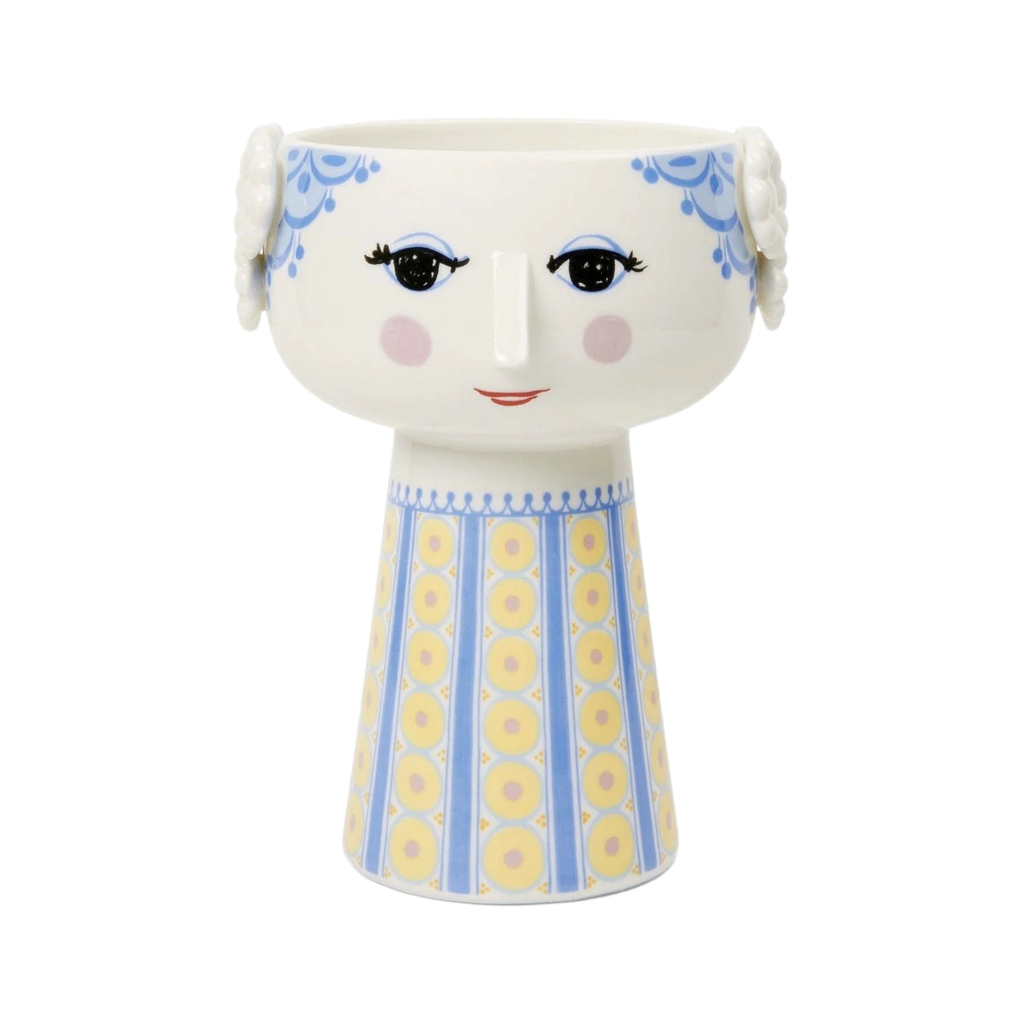 Bjørn Wiinblad Eva Vase (Blue/Yellow) 18,5 cm / 7.3"