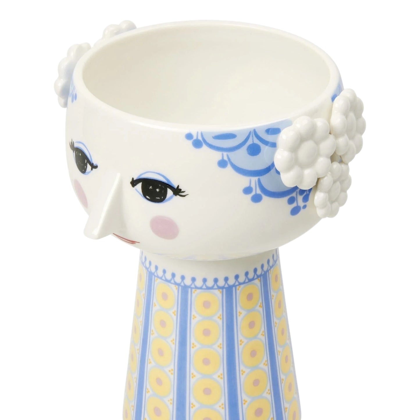 Bjørn Wiinblad Eva Vase (Blue/Yellow) 18,5 cm / 7.3"