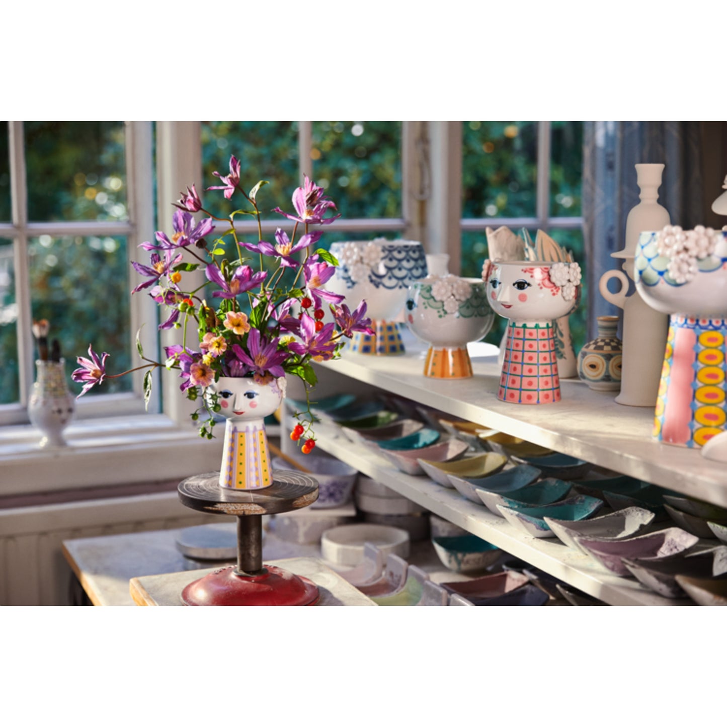 Bjørn Wiinblad Eva Vase (Purple, Lavender) 15 cm / 5.9"