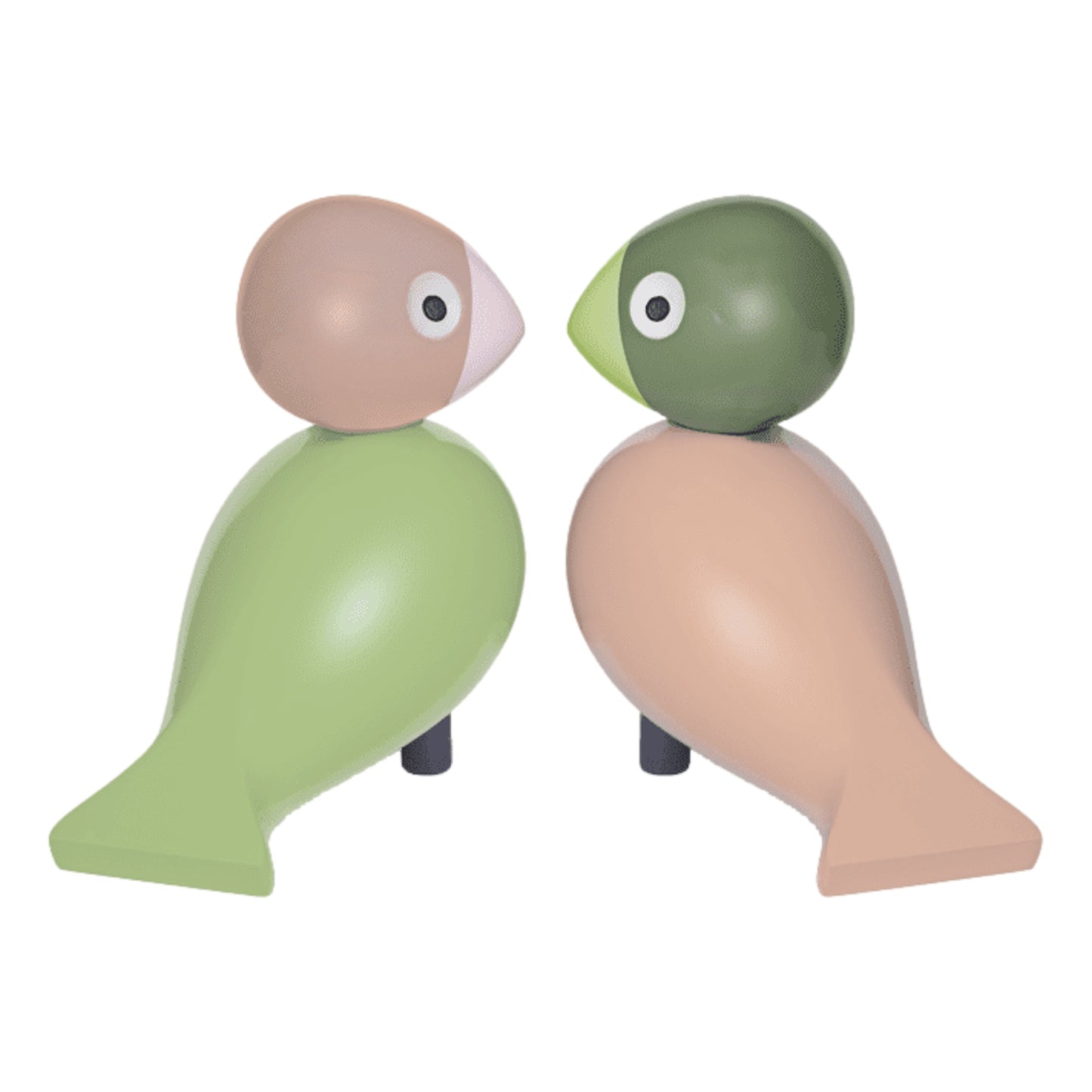 Kay Bojesen Lovebirds Light Green And Pink