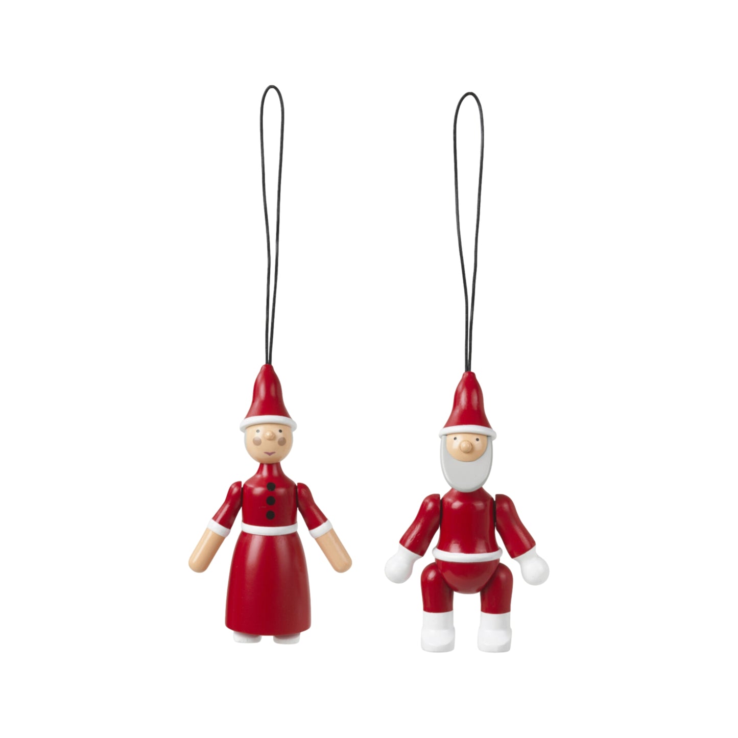 Kay Bojesen Santa Claus And Santa Clare Christmas Tree Decorations