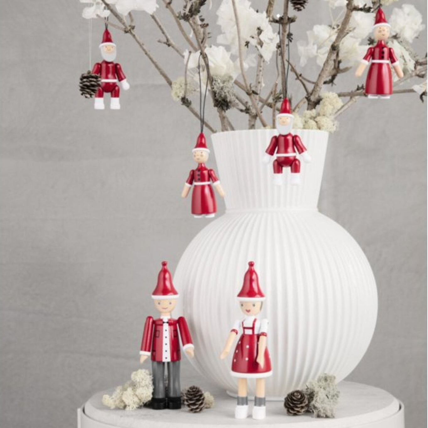 Kay Bojesen Santa Claus And Santa Clare Christmas Tree Decorations