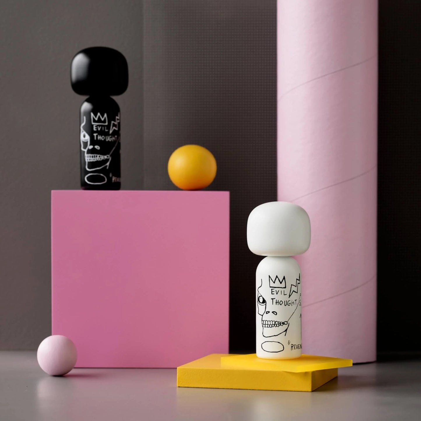 Kokeshi Jean-Michel Basquiat Evil Thoughts White By Lucie Kaas