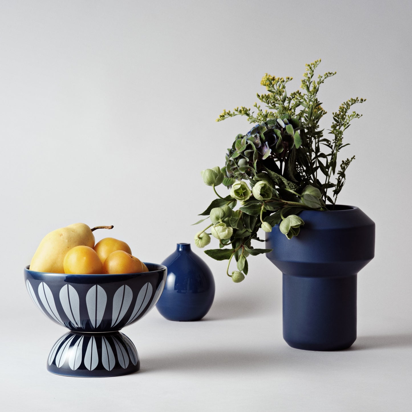 Lotus Bowl Blue And White By Lucie Kaas