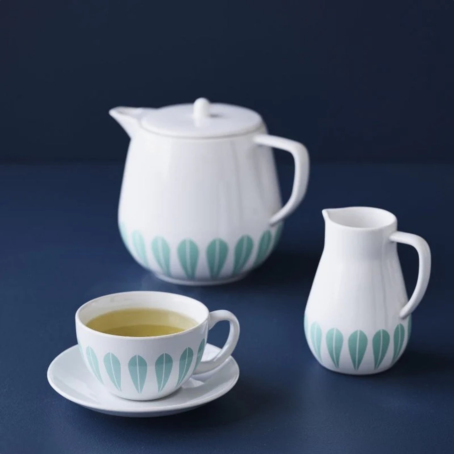 Lotus Creamer White And Mint Green By Lucie Kaas