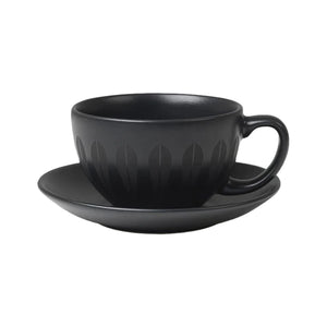 Lotus Cup And Saucer Black By Lucie Kaas